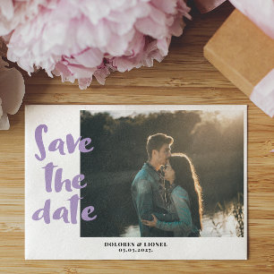 Romantic Lavender Photo Save the date  Invitation