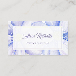 Romantic Lavender Purple Floral Watercolor Flowers Business Card