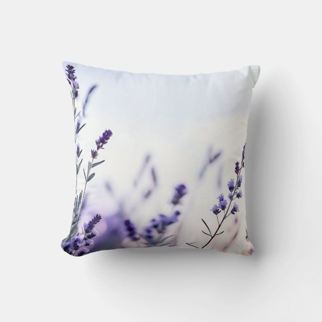 Romantic Lavender Watercolor Cushion (Front)