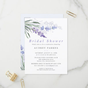 Romantic Lavender Watercolor Floral Wedding Invitation Postcard