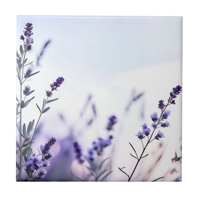 Romantic Lavender Watercolor Tile (Front)