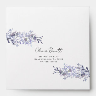 Romantic Lavender Watercolor Wedding Envelope