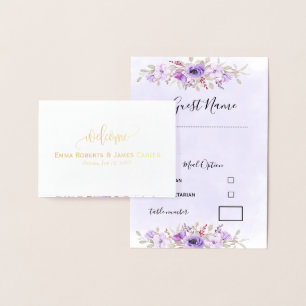 Romantic Lavender Wedding Place Cards - Floral Sea