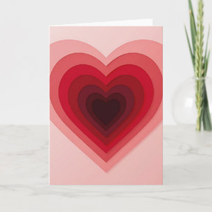 Romantic Layered Hearts Love Card