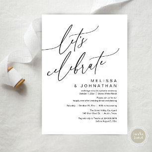 Romantic Let's Celebrate Wedding Elopement Party Invitation