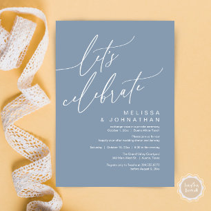 Romantic Let's Celebrate Wedding Elopement Party Invitation