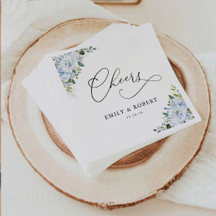 Romantic Light Blue Floral Wedding Napkins