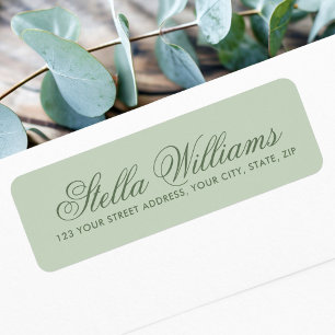 Romantic light sage green calligraphy script