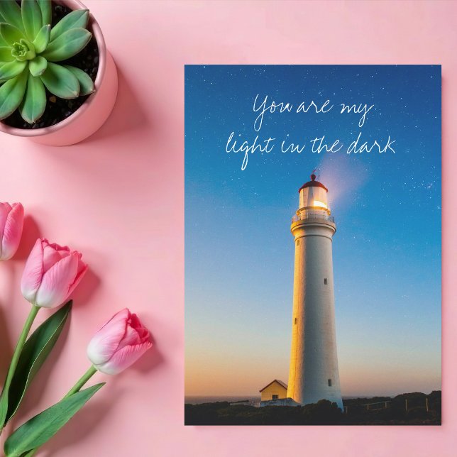 Romantic Lighthouse Love Quote Anniversary Card (Creator Uploaded)