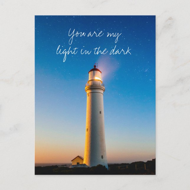 Romantic Lighthouse Love Quote Valentine's Day Postcard (Front)