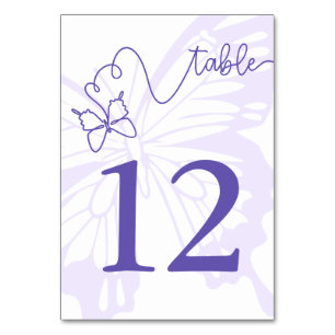 Romantic Lilac Butterfly Garden Wedding Sign Table Number