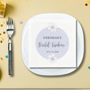 Romantic Lilac Floral Bridal Luncheon Napkin