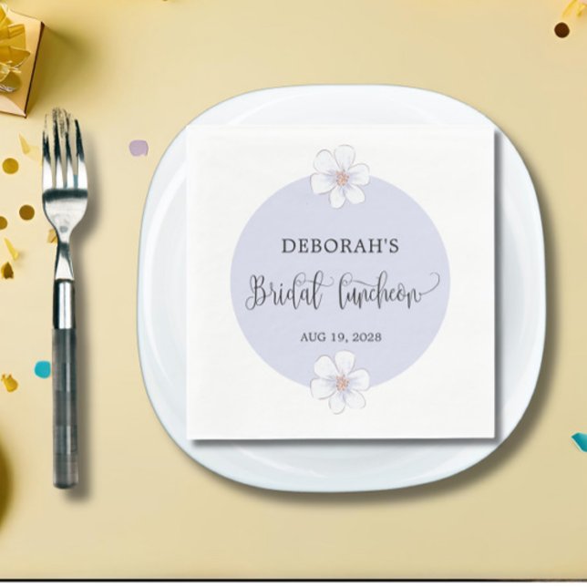 Romantic Lilac Floral Bridal Luncheon Napkin (Creator Uploaded)