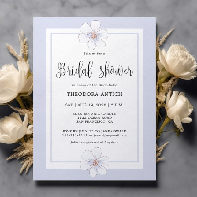 Romantic Lilac Floral  Bridal Shower  Invitation (Creator Uploaded)
