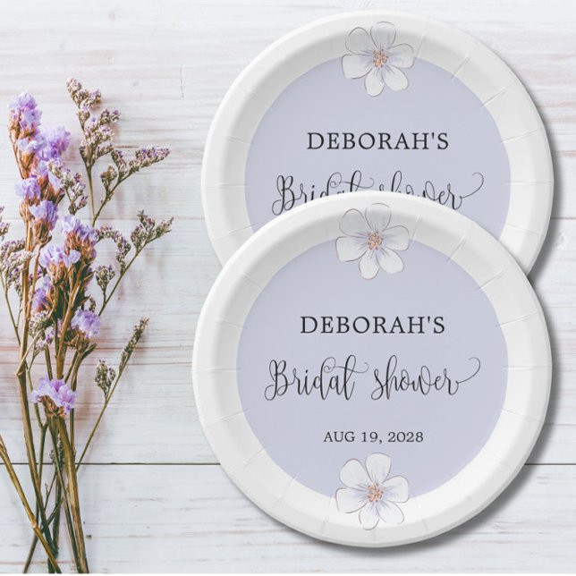 Romantic Lilac Floral Bridal Shower Paper Plate (Creator Uploaded)