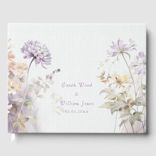 Romantic lilac floral Wedding Guest Book