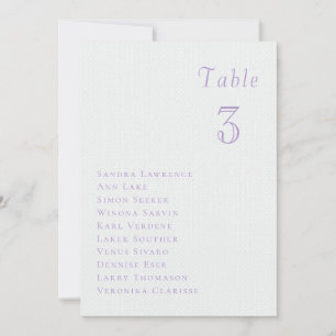Romantic lilac floral Wedding Table Seating Card