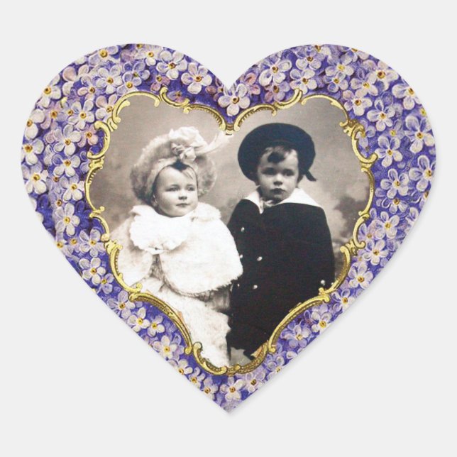 ROMANTIC LILAC HEART PHOTO TEMPLATE STICKER (Front)