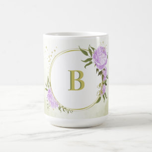 romantic lilac purple flowers greenery wedding coffee mug