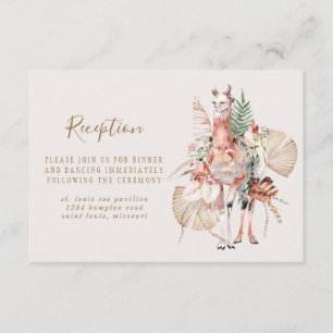 Romantic Llama Wedding Reception Enclosure Card