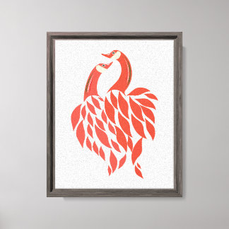 Romantic Love Birds Feng Shui Art – Red Pair Symbo Canvas Print