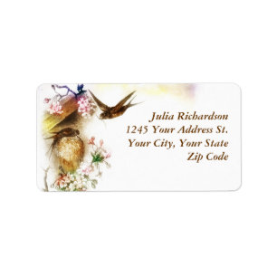 romantic love birds wedding address labels