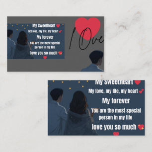 Romantic Love Card for Sweetheart   Cute Couple Lo