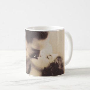 Romantic Love Couple Kissing vintage illustration Coffee Mug