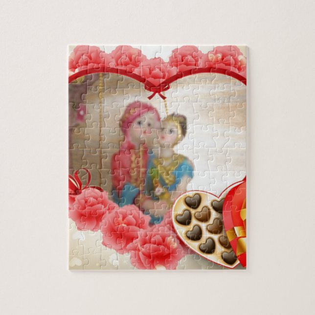Romantic Love Heart Art Print Jigsaw Puzzle (Vertical)