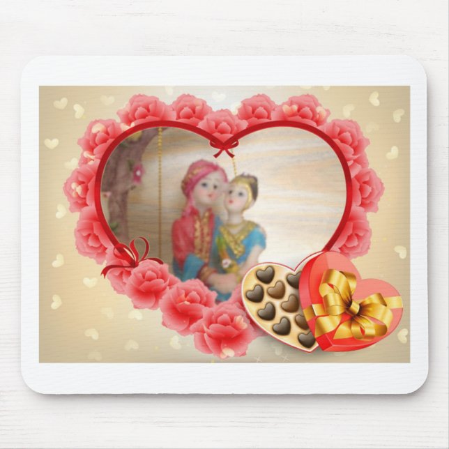 Romantic Love Heart Art Print Mouse Mat (Front)