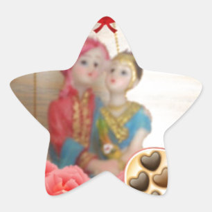 Romantic Love Heart Art Print Star Sticker
