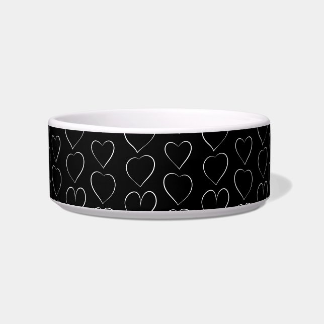 ROMANTIC LOVE HEART BLACK BOWL (Front)