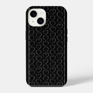 ROMANTIC LOVE HEART BLACK iPhone 14 CASE