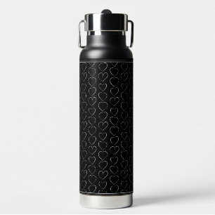 ROMANTIC LOVE HEART BLACK WATER BOTTLE
