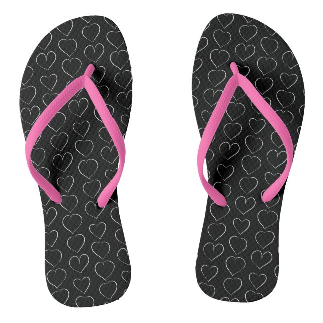 ROMANTIC LOVE HEART FLIP FLOPS (Footbed)