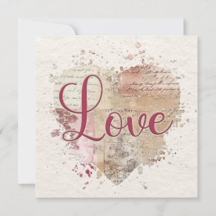 Romantic Love Heart Note Card