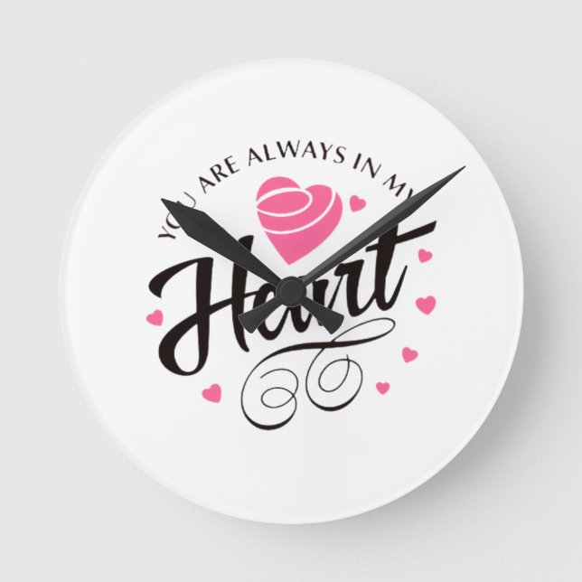 Romantic Love Heart Round Clock (Front)