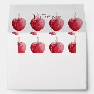 romantic love heart shaped candle wedding design envelope