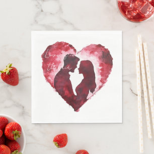 Romantic Love Heart Wedding Napkin