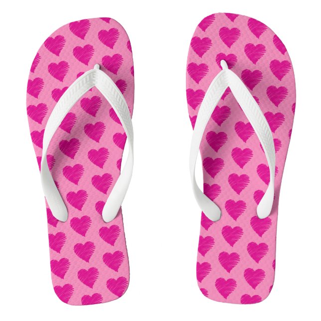 ROMANTIC LOVE HEARTS JANDALS FLIP FLOPS (Footbed)