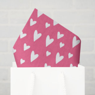 Romantic Love Hearts Pink White Girly Valentine Tissue Paper