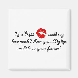 Romantic Love Kiss Quote Kissing Romance quotation Magnet