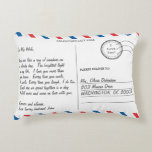 Romantic Love Letter Postcard Valentine's Day Decorative Cushion<br><div class="desc">Personalise this unique love letter postcard pillow with your wording and photograph today! Simply click the "Edit Using Design Tool" button to modify the text, wording, font style, font size, and font colour. This soft blanket makes a one-of-a-kind Valentine's Day gift! Also great for wedding anniversaries! (c) The Happy Cat...</div>