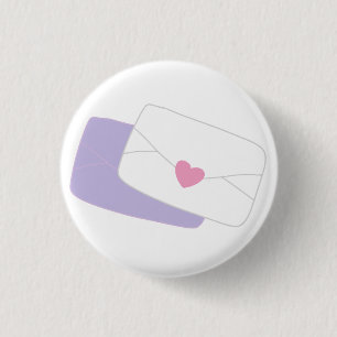 Romantic Love Letter With Heart Seal 3 Cm Round Badge