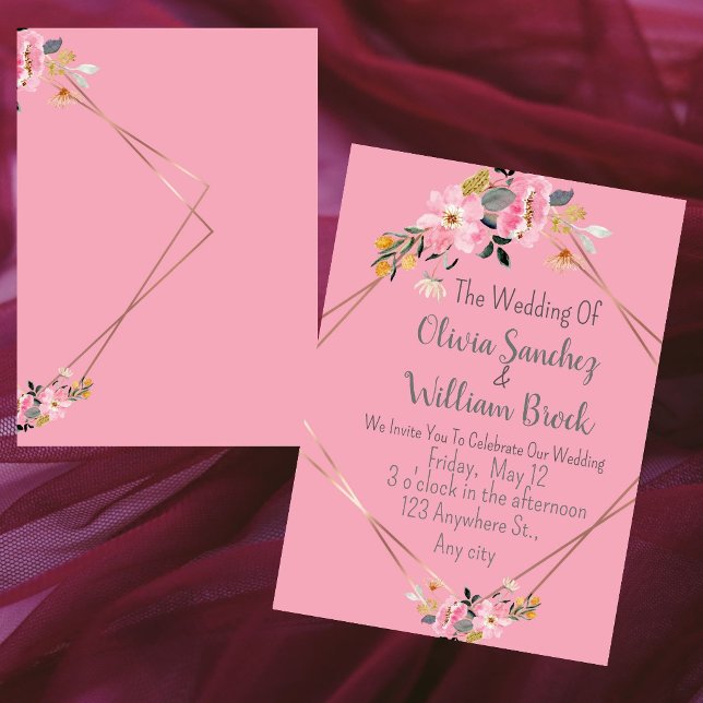 Romantic Love Magical Pink Wedding  Invitation (Creator Uploaded)