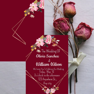 Romantic Love Magical Red Wedding  Invitation