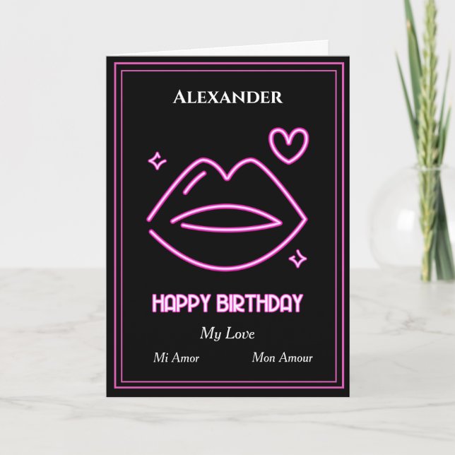 Romantic Love Man Sweetheart Birthday Personalise Card (Front)