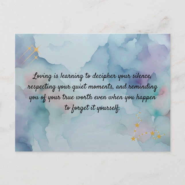 Romantic Love Message Keepsake Card | Safe Haven Q (Front)