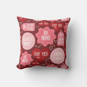 Romantic Love Notes Collage Cushion