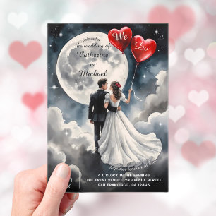 Romantic Love On Cloud Nine Fairytale Wedding Acrylic Invitations